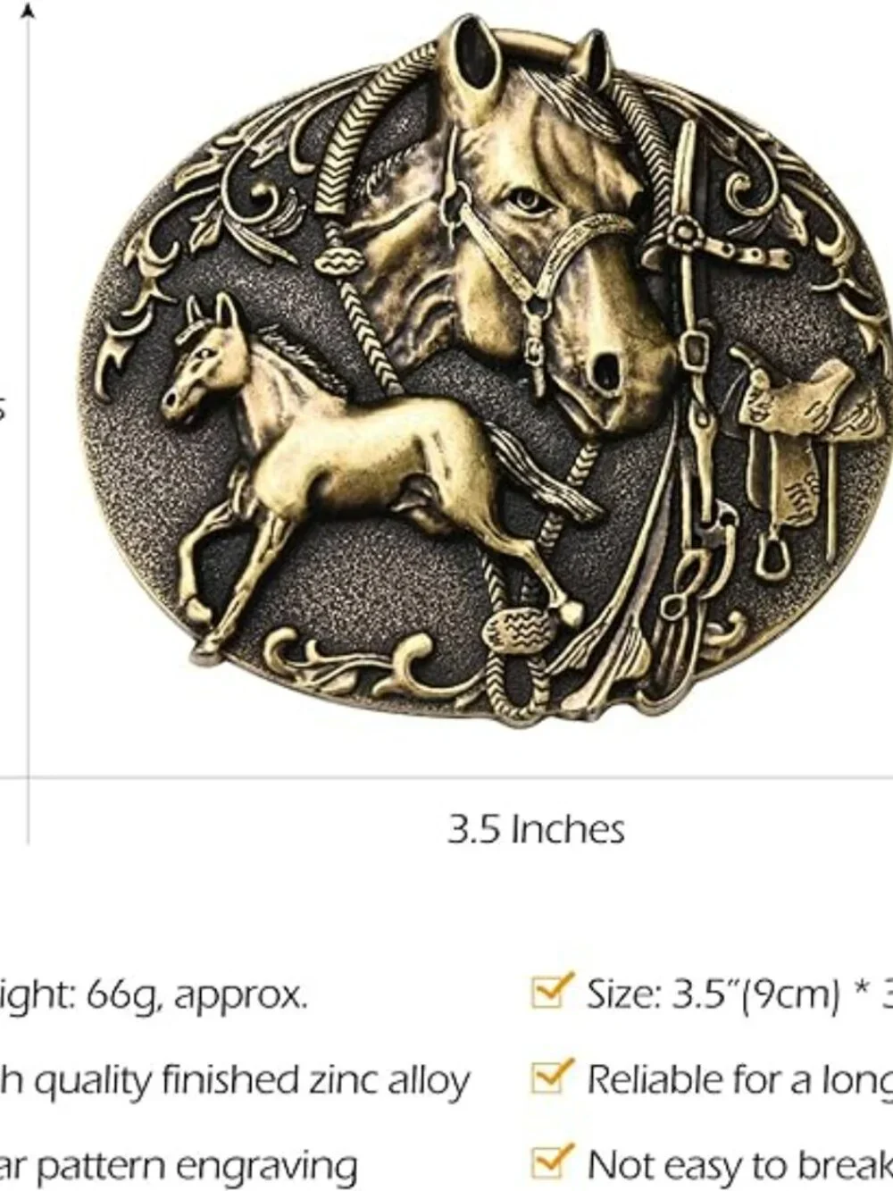 NEW Western Belt Buckle for Men &‎ Women - Rodeo Horses Kentucky Derby Cowboy